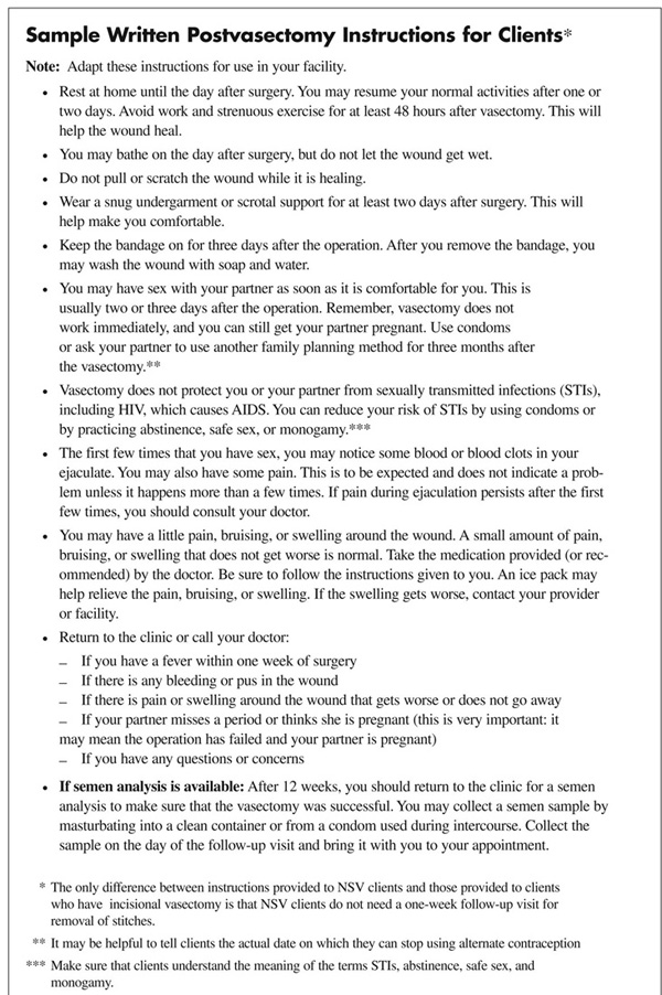 Vasectomy valium before dosage reversal for